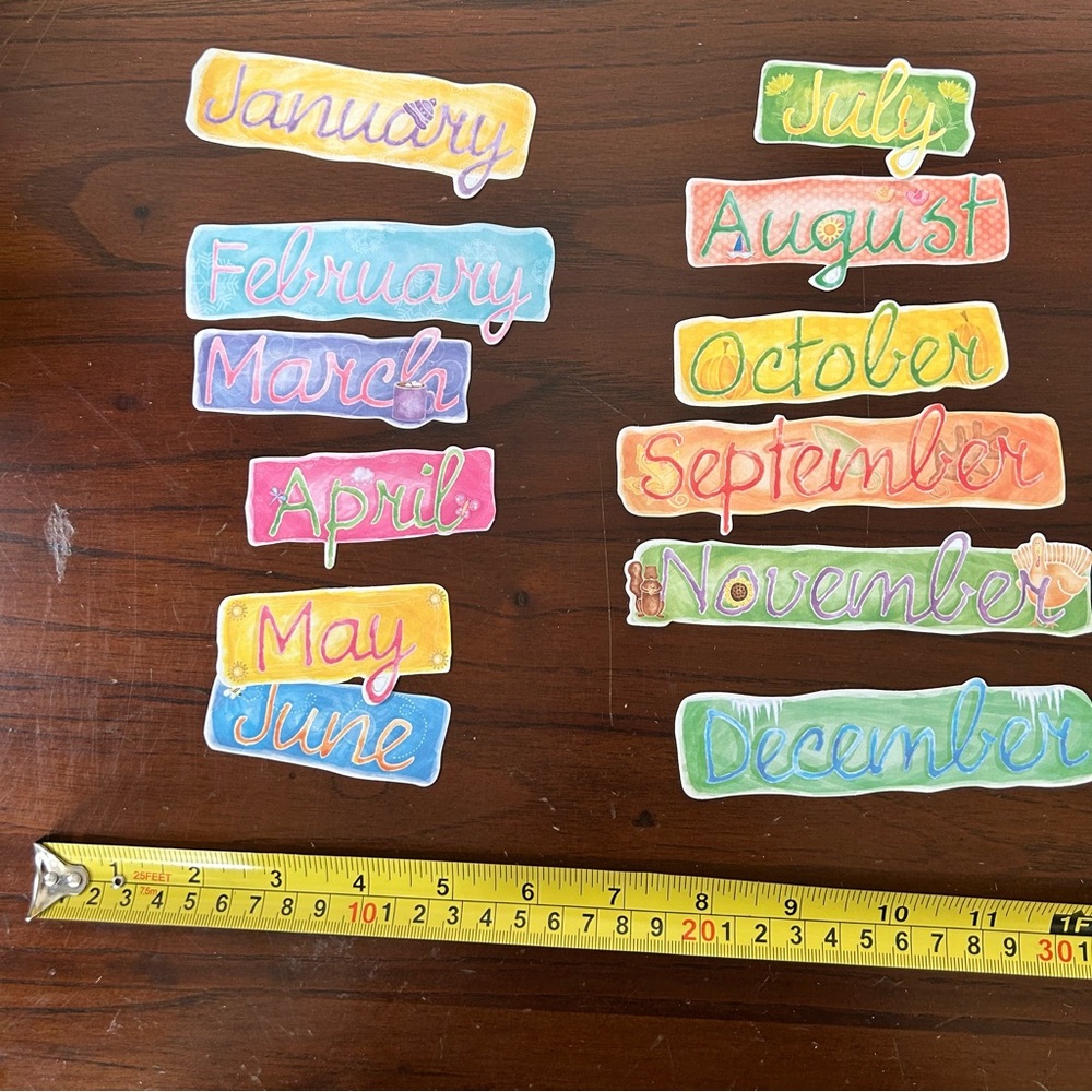 Free item: scrapbooking paper months